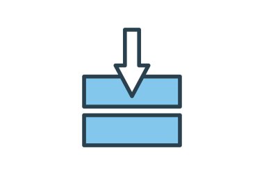 İndirilen simge. Web sitesi tasarımı, uygulama, kullanıcı arayüzleri için uygun. Düz çizgi simgesi tarzı. Basit vektör tasarımı düzenlenebilir