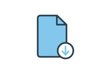 Belge Simgesi İndir. Web sitesi tasarımı, uygulama, kullanıcı arayüzleri için uygun. Düz çizgi simgesi tarzı. Basit vektör tasarımı düzenlenebilir