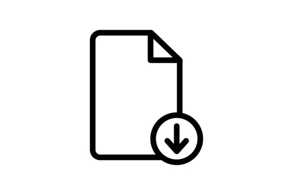 Dokument Symbol Herunterladen Geeignet Für Websitedesign App Benutzeroberflächen Zeilensymbolstil Einfaches — Stockvektor