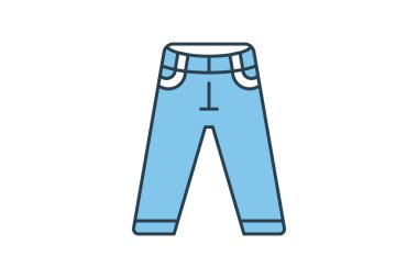 Kot pantolon ikonu. Kıyafet simgesi setiyle ilgili simge. Düz çizgi simgesi tarzı. Basit vektör tasarımı düzenlenebilir