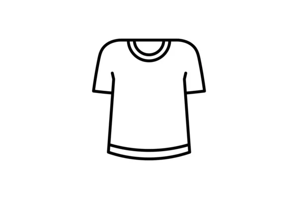 T恤Icon 图标与服装图标集有关 线条图标风格 可编辑的简单向量设计 — 图库矢量图片