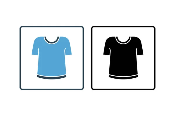 Tシャツアイコン 服アイコンセットに関連するアイコン ソリッドアイコンスタイル 編集可能なシンプルなベクトルデザイン — ストックベクタ