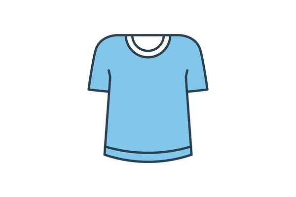 Shirt Icon Ikone Zusammenhang Mit Kleidungssymbolen Flache Linie Icon Stil — Stockvektor