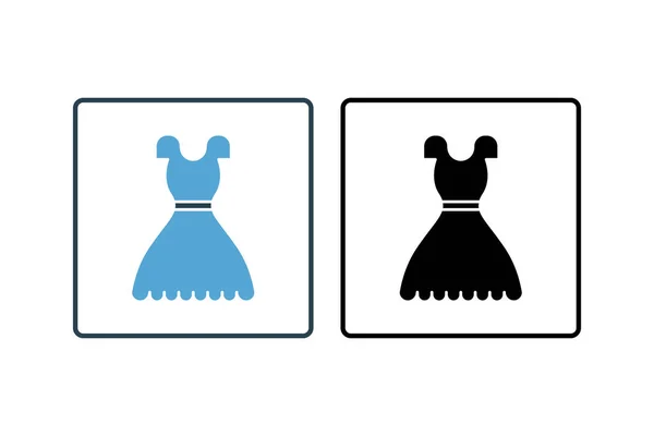 Kleid Ikone Ikone Zusammenhang Mit Kleidungssymbolen Solider Ikonenstil Einfaches Vektordesign — Stockvektor