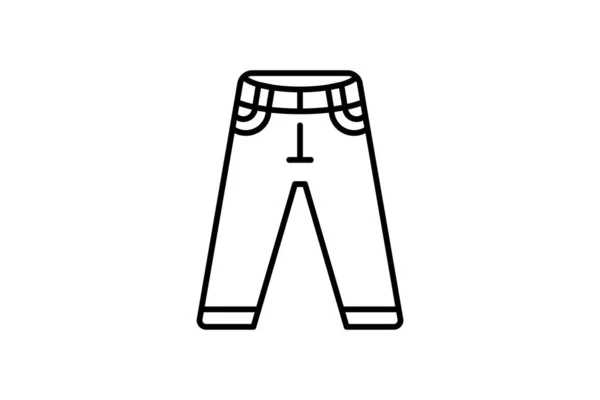 Jeans Icon 图标与服装图标集有关 线条图标风格 可编辑的简单向量设计 — 图库矢量图片