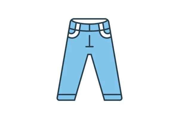 Jeans Icon Ikoon Gerelateerd Aan Kleding Icoon Set Platte Lijn — Stockvector