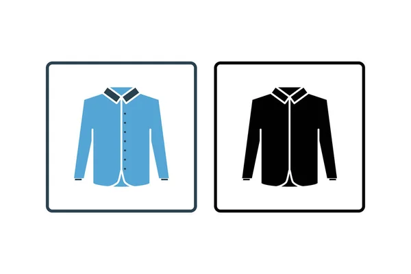 Hemd Button Symbol Ikone Zusammenhang Mit Kleidungssymbolen Solider Ikonenstil Einfaches — Stockvektor