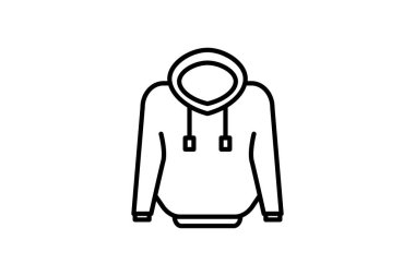 Sweatshirt ikonu. Kıyafet simgesi setiyle ilgili simge. çizgi simgesi tarzı. Basit vektör tasarımı düzenlenebilir