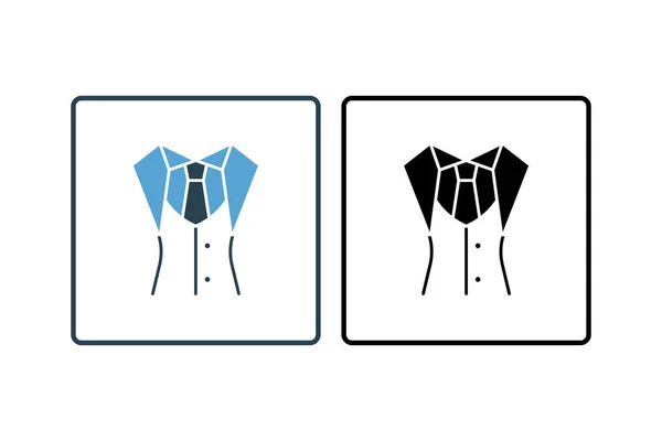 Anzug Ikone Ikone Zusammenhang Mit Kleidungssymbolen Solider Ikonenstil Einfaches Vektordesign — Stockvektor