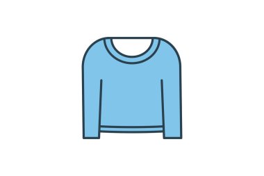 Süveter Simgesi. Kıyafet simgesi setiyle ilgili simge. Düz çizgi simgesi tarzı. Basit vektör tasarımı düzenlenebilir