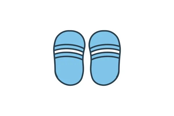 Flip Flops Icon Ikona Související Sadou Oblečení Styl Ikon Ploché — Stockový vektor