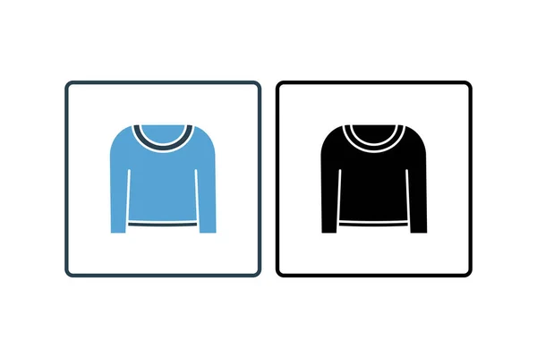 汗衫图标 图标与服装图标集有关 坚实的图标风格 可编辑的简单向量设计 — 图库矢量图片