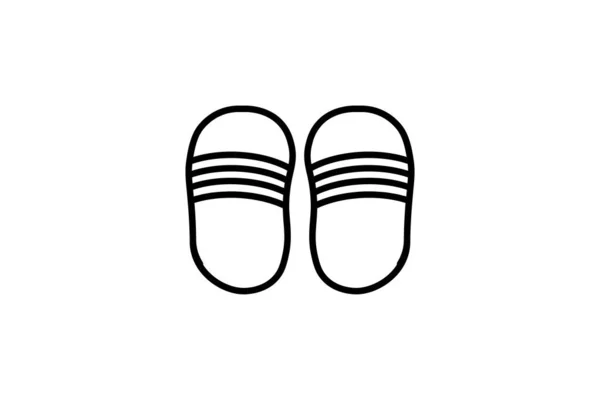 Flip Flops Ikone Ikone Zusammenhang Mit Kleidungssymbolen Zeilensymbolstil Einfaches Vektordesign — Stockvektor