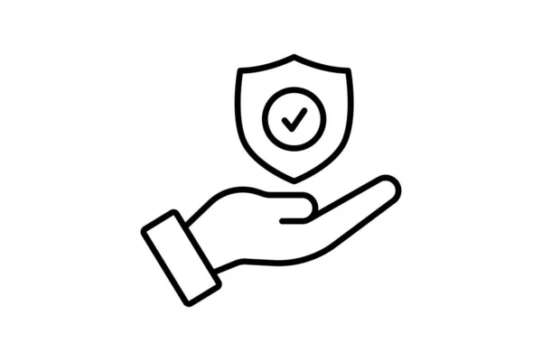 Schutzsymbol Symbol Zusammenhang Mit Suchmaschinenoptimierung Geeignet Für Websitedesign App Benutzeroberflächen — Stockvektor