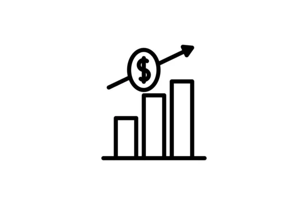 Ikona Finančního Grafu Ikona Vztahující Úvěru Úvěru Vhodné Pro Design — Stockový vektor