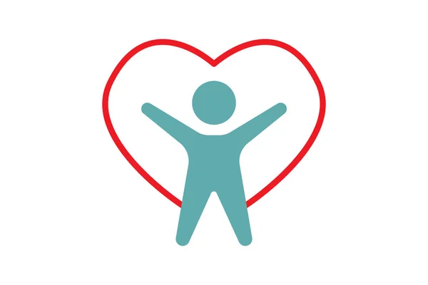 Wellness Ikone Menschen Herzen Symbol Zusammenhang Mit Gesundem Leben Stil Stockvektor