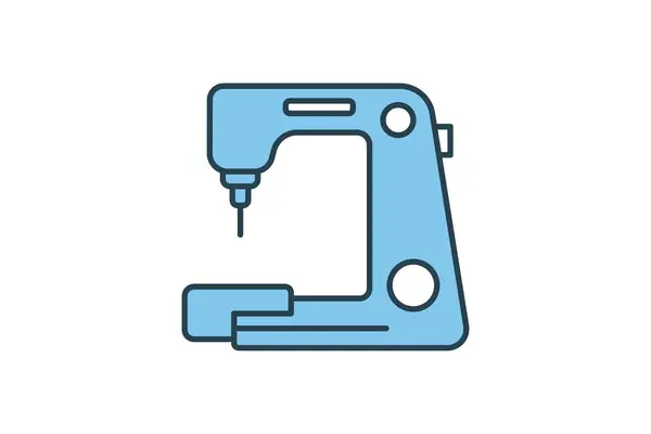 Icono Máquina Coser Icono Relacionado Con Los Textiles Costura Estilo — Archivo Imágenes Vectoriales