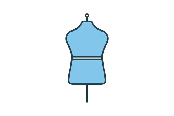 マネキンアイコン 織物に関連するアイコン 織物から作られた服を展示するために使用されます ラインアイコンスタイル 編集可能なシンプルなベクトルデザイン — ストックベクタ