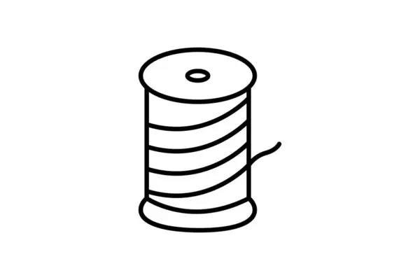 Spule Thread Symbol Ikone Zusammenhang Mit Textilien Und Nähen Linien — Stockvektor