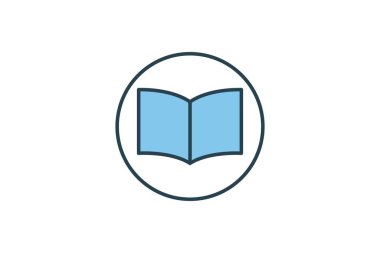 Kitap simgesini aç. Araştırma veya bilgiyle ilgili ikon. Web sitesi tasarımı, uygulama, kullanıcı arayüzleri, yazdırılabilir vb için uygun simge. Düz çizgi simgesi tarzı. Basit vektör tasarımı düzenlenebilir