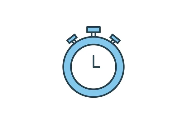 秒表图标 与时间管理有关的图标 适用于网站设计 用户界面 可打印等 平面线条图标风格 可编辑的简单向量设计 — 图库矢量图片