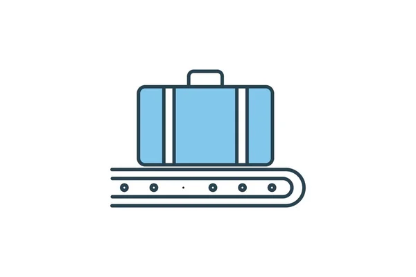 Bagagepictogram Pictogram Met Betrekking Tot Luchthaven Bagage Claim Geschikt Voor — Stockvector