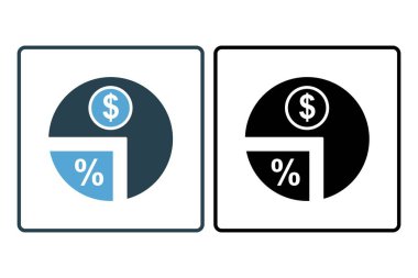 Temettü simgesi. Yatırımlar ve finansal kavramlarla ilgili bir ikon. Katı simge stili. Basit vektör tasarımı düzenlenebilir