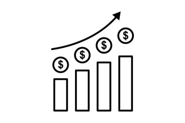 Kar ikonu. Yatırımlar ve finansal kavramlarla ilgili bir ikon. Satır simgesi tarzı. Basit vektör tasarımı düzenlenebilir