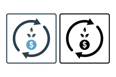 İade yatırım simgesi. Yatırım ve finansal kavramlarla ilgili bir ikon. Satır simgesi tarzı. Basit vektör tasarımı düzenlenebilir