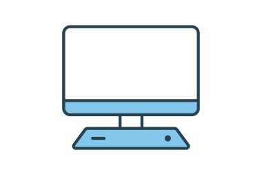 ekran simgesini izle. Aygıtla ilgili simge, bilgisayar teknolojisi. Düz çizgi simgesi tarzı. Basit vektör tasarımı düzenlenebilir