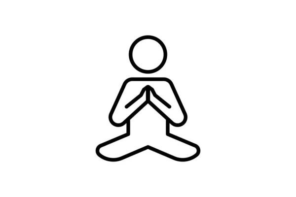 Meditasyon ikonu. Meditasyonla ilgili ikon, meditasyon için evrensel sembol. çizgi simgesi tarzı. Basit vektör tasarımı düzenlenebilir