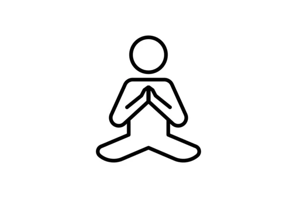 Meditationsikone Symbol Für Meditation Universelles Symbol Für Meditation Zeilensymbolstil Einfaches lizenzfreie Stockillustrationen