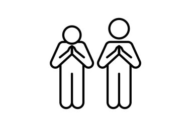 Tevazu simgesi. çizgi simgesi tarzı. Basit vektör tasarımı düzenlenebilir