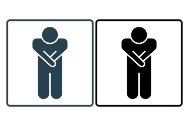 Utangaçlık simgesi. İnsan utangaç. Katı ikon tarzı. Basit vektör tasarımı düzenlenebilir