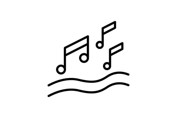 Müzik notası simgesi. Partiyle ilgili bir ikon. çizgi simgesi tarzı. Basit vektör tasarımı düzenlenebilir