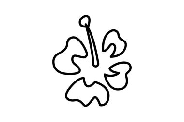 Hawai çiçek ikonu. Partiyle ilgili ikon, tropikal bir ortam. çizgi simgesi tarzı. Basit vektör tasarımı düzenlenebilir