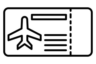 Uçuş kartı simgesi. Hava taşımacılığı ve uçuş bilgileriyle ilgili simge. çizgi simgesi tarzı. element illüstrasyonu
