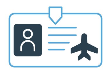 Kimlik kartı simgesi. Kimlik belgesiyle ilgili simge. duotone ikon stili. element illüstrasyonu