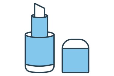 Ruj ikonu. Makyaj ve güzellik ürünleriyle ilgili bir ikon. Düz çizgi simgesi tarzı. element illüstrasyonu