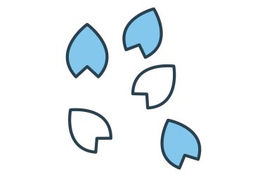 Yaprak ikonu. Doğal ve çiçekli elementlerle ilgili bir ikon. Düz çizgi simgesi tarzı. element illüstrasyonu