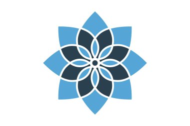 Lotus çiçeği ikonu. Spa tedavilerinde saflık ve güzellikle ilgili bir ikon. Katı ikon tarzı. element illüstrasyonu