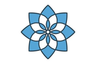 Lotus çiçeği ikonu. Spa tedavilerinde saflık ve güzellikle ilgili bir ikon. Düz çizgi simgesi tarzı. element illüstrasyonu