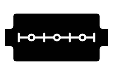 Tıraş bıçağı ikonu. Tıraş ve tımarla ilgili bir ikon. Katı ikon tarzı. element illüstrasyonu