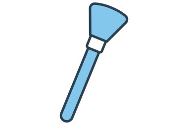 Makyaj fırçası ikonu. İkonla ilgili makyaj uygulaması ve güzellik. Düz çizgi simgesi tarzı. element illüstrasyonu