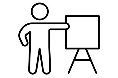 Öğretmen ikonu. Eğitimle ilgili bir ikon. çizgi simgesi tarzı. element illüstrasyonu