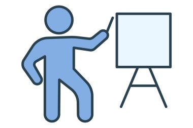 Öğretmen ikonu. Eğitimle ilgili bir ikon. Düz çizgi simgesi tarzı. element illüstrasyonu