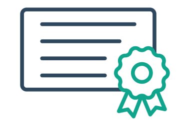 Sertifika simgesi. Başarı, takdir ve akreditasyonu sembolize ediyor. çizgi simgesi tarzı. element illüstrasyonu.