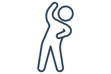 Vücut simgeyi eğiyor. Jimnastikte vücut hareketleri. Spor ve beden eğitimi ikonu. çizgi simgesi tarzı. element illüstrasyonu.