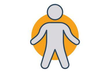 Yoga ikonu. Ayaktayken meditasyon. Sağlık ve beden eğitimi ikonu. Düz çizgi simgesi tarzı. element illüstrasyonu.