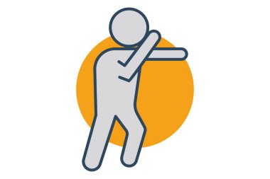 Boks ikonu. İnsanlar vuruyor. Spor ve beden eğitimi ikonu. Düz çizgi simgesi tarzı. element illüstrasyonu.